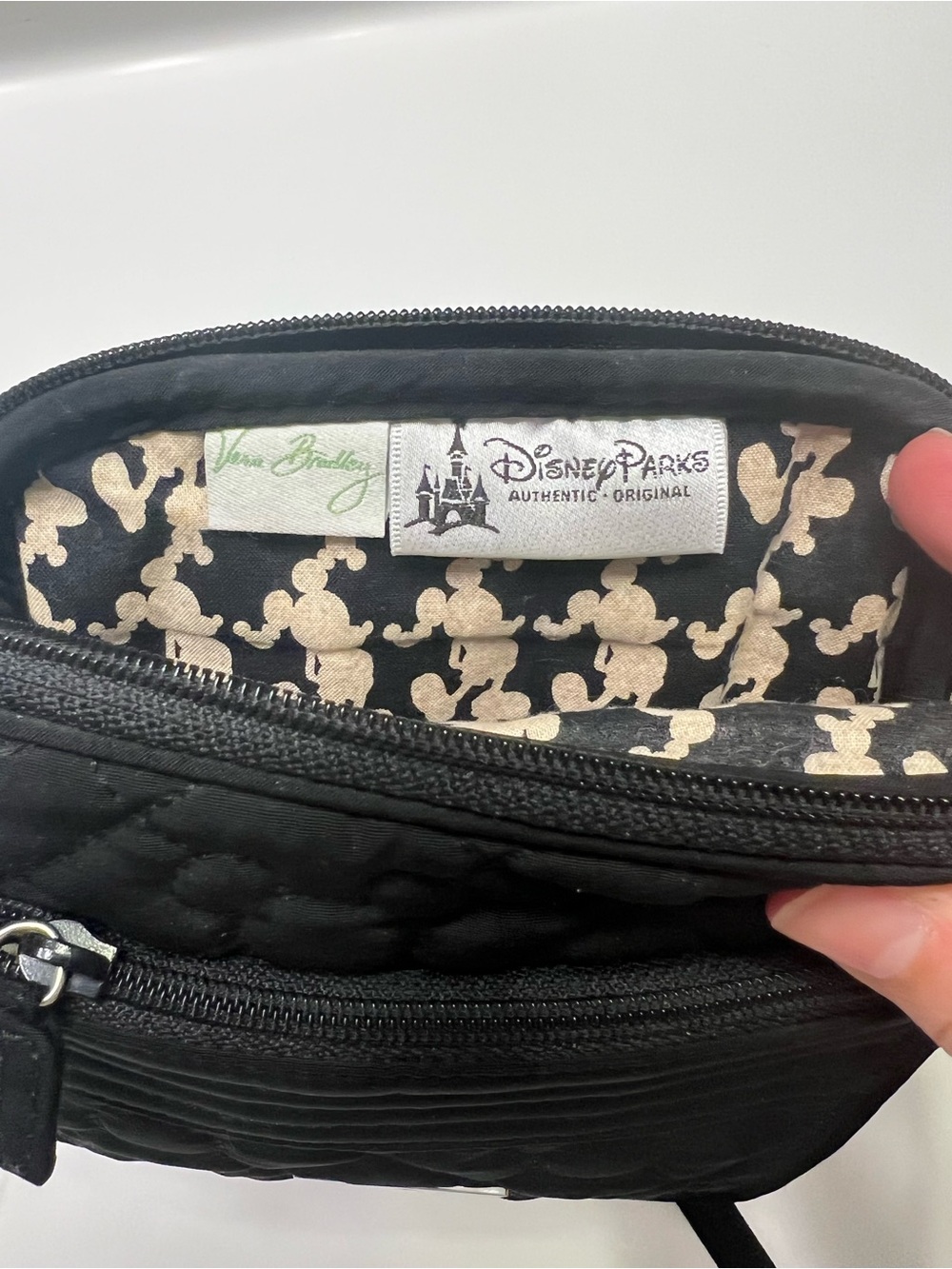 Vera Bradley Disney Parks Black Quilted Crossbody with Mickey Head Stitching - Picture 2 of 4